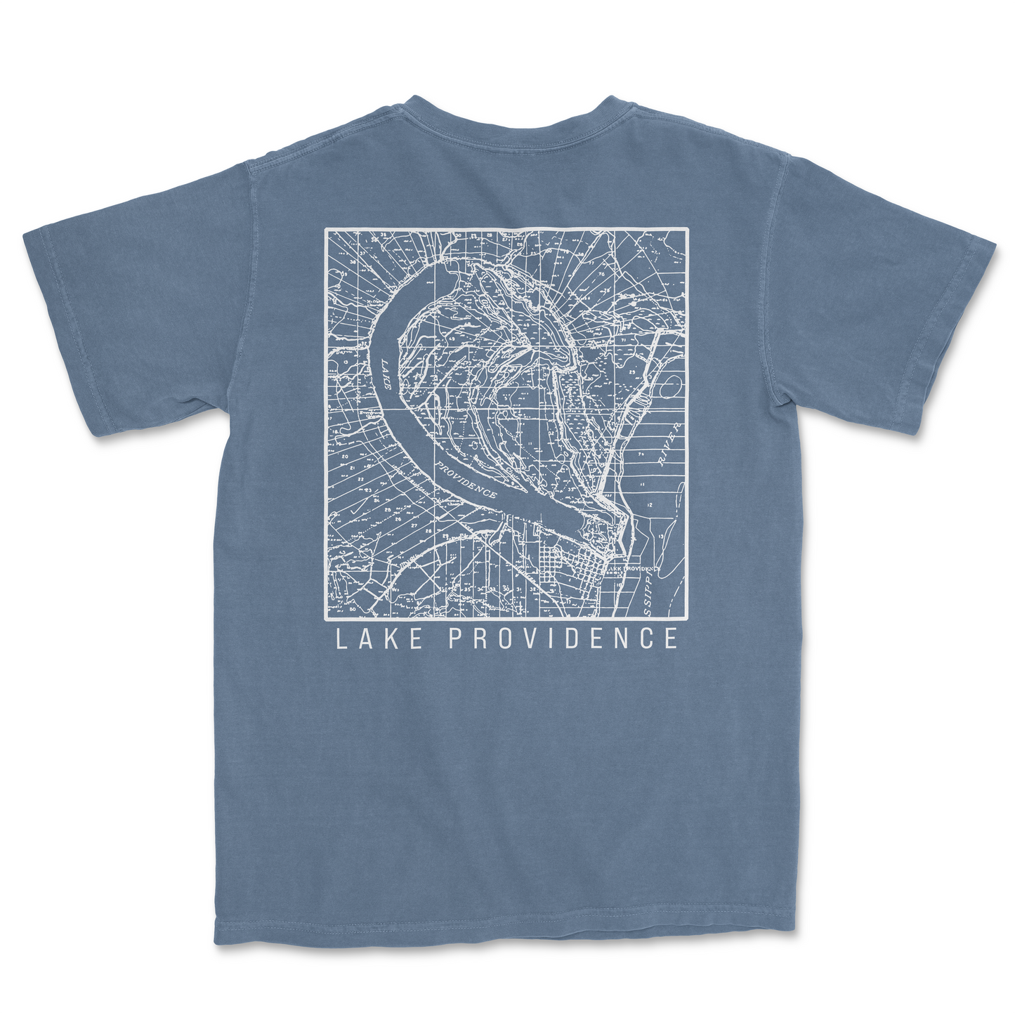Lake Providence Map Shirt - Blue Jean