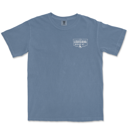 Lake Providence Map Shirt - Blue Jean